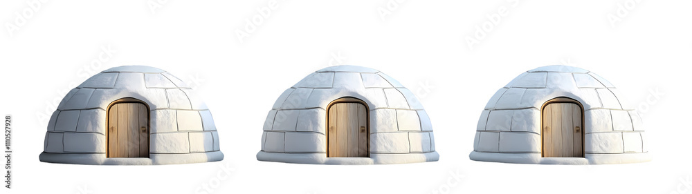 Fototapeta premium Two Igloos 3D rendering