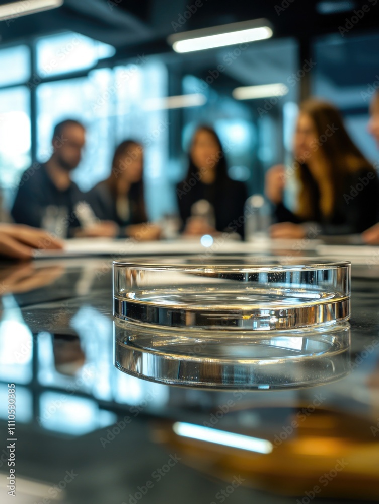 Business Meeting with Clear Glass Tabletop Business Meeting with Clear Glass Tabletop