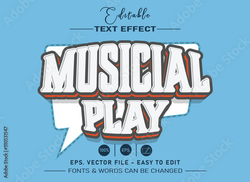 Music play style editable text effect
