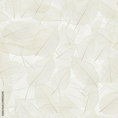 abstract leaf skeleton pattern, interconnected fine lines, soft cream colored veins, minimalist botanical art, gentle organic curves, delicate natural texture, continuous flowing design, light