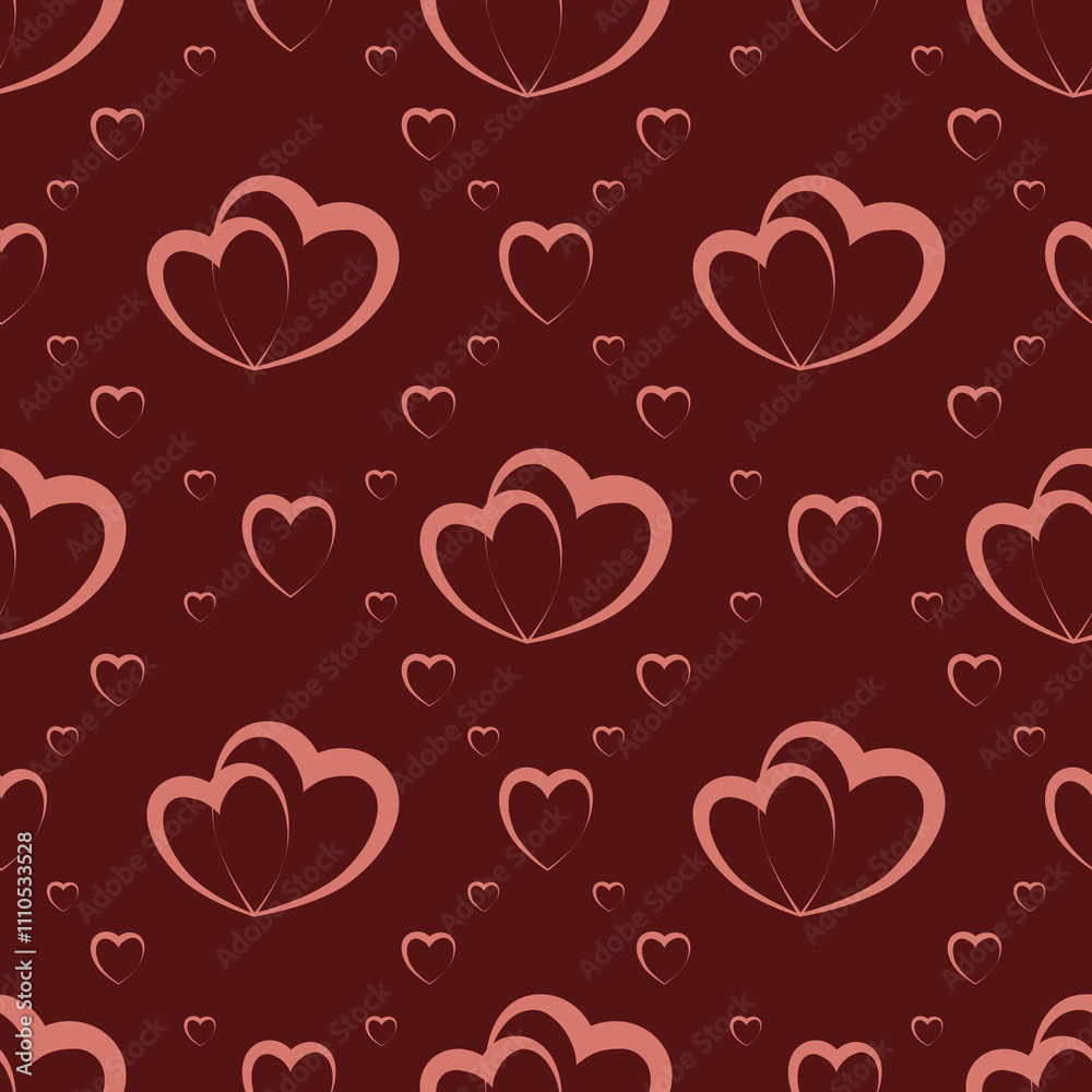 Vector seamless pattern with hearts. Cute design for fabric, wrapping, wallpaper for Valentine's Day. Vector seamless pattern with hearts. Cute design for fabric, wrapping, wallpaper for Valentine's Day.