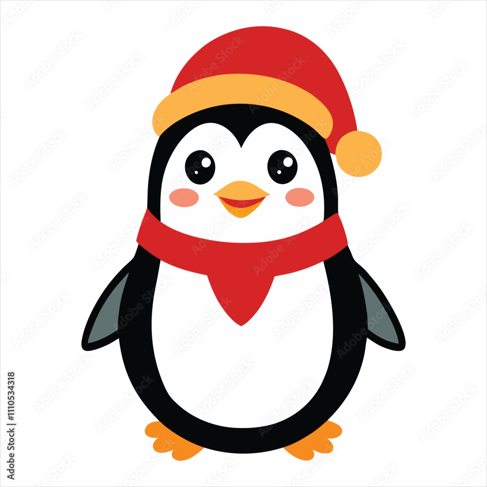 Fototapeta premium Christmas penguin vector