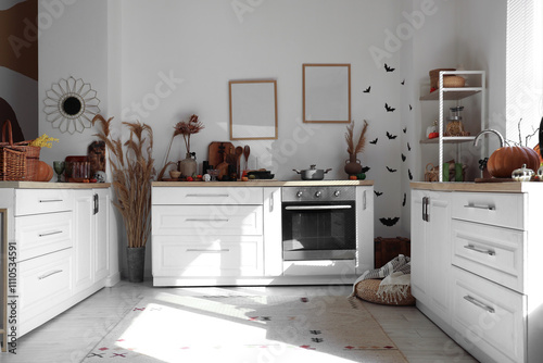Interior of light kitchen d...
