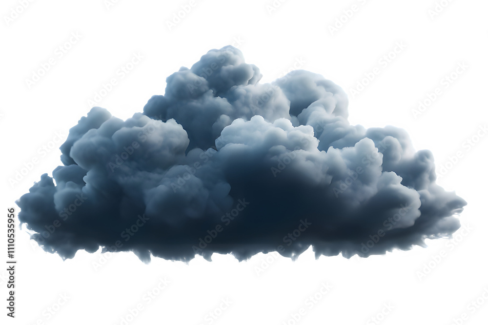 Naklejka premium thundercloud cloudscape: dark storm cloud on transparent background
