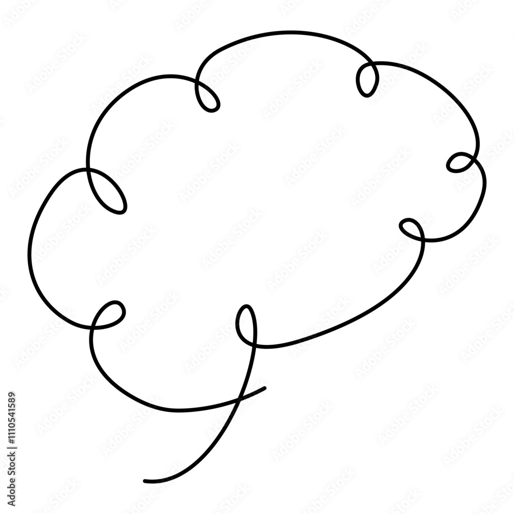 Human brain continuous line art drawing. Wisdom linear concept. Vector illustration isolated on white. Human brain continuous line art drawing. Wisdom linear concept. Vector illustration isolated on white.