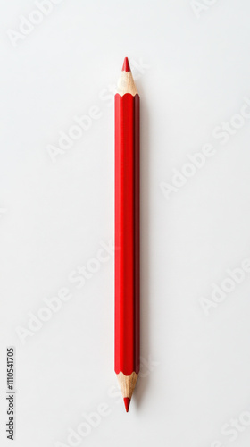Diversity and unity, vibrant red pencil with wooden tip, perfect for artistic creations and drawing. Its bright color stands out against clean white background, inspiring creativity