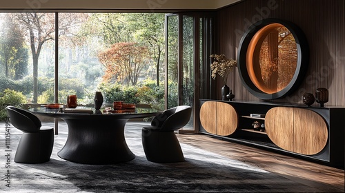 Elegant Matte and Lacquer Interior Design Scene