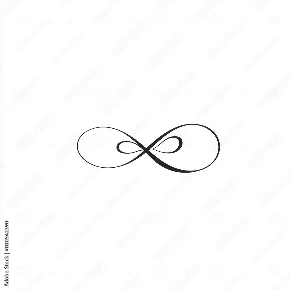 Fototapeta premium Elegant Black Infinity Symbol on White Background, Representing Eternity, Endless Love, and Infinite Possibilities in a Simple and Minimalist Design