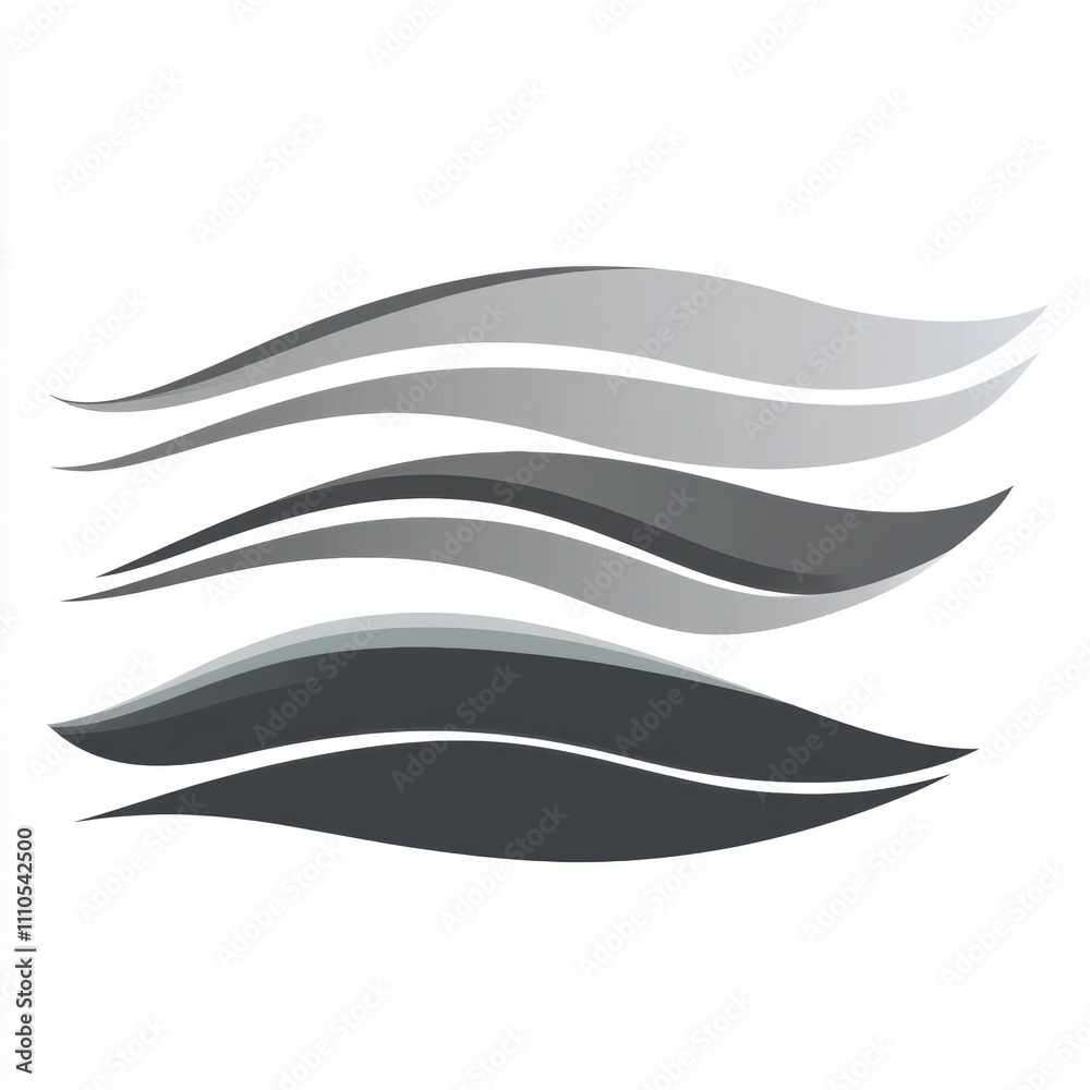 Abstract Waves Design in Shades of Gray, Modern Artistic Representation of Fluid Motion, Ideal for Backgrounds, Prints, or Graphic Design Projects Abstract Waves Design in Shades of Gray, Modern Artistic Representation of Fluid Motion, Ideal for Backgrounds, Prints, or Graphic Design Projects