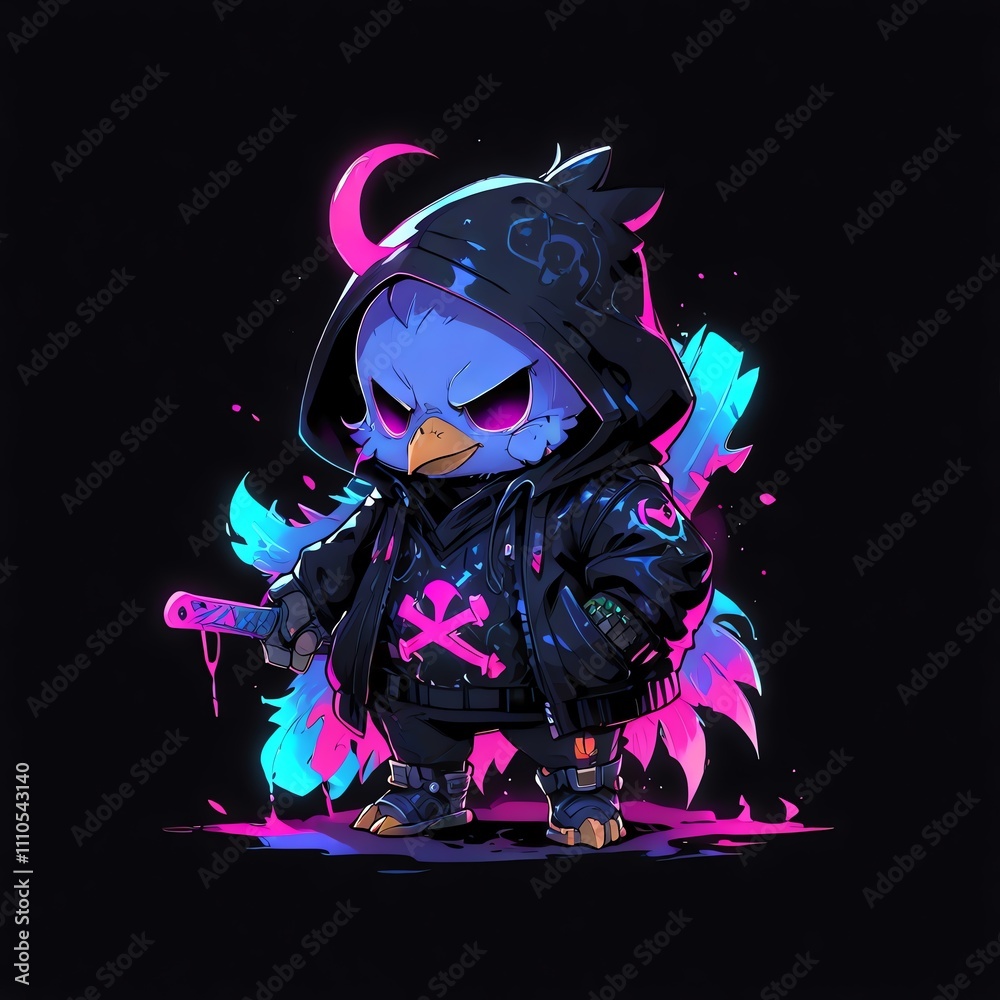 Cyberpunk Bird Warrior: Neon Nights Cyberpunk Bird Warrior: Neon Nights
