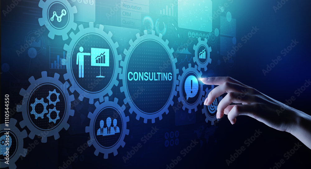 Business consulting concept on the virtual screen. Business consulting concept on the virtual screen.