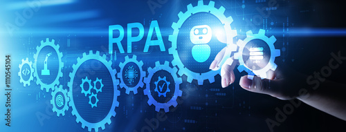 Wallpaper Mural RPA Robotic process automation innovation technology concept on virtual screen. Torontodigital.ca