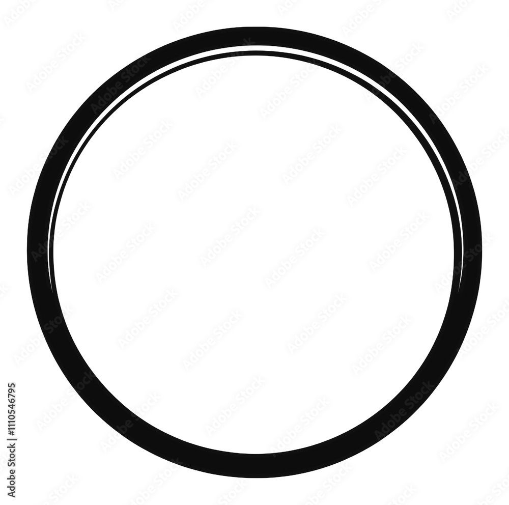 Simple black circular frame design for decor, cut out - stock png. Simple black circular frame design for decor, cut out - stock png.