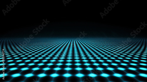 Futuristic Blue Light Grid Pattern on Dark Background for Digital Art and Design