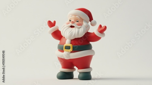Playful Santa Figurine in Vibrant Cartoon Style