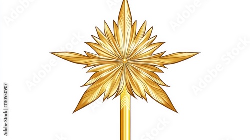 Golden Tree Topper in Playful Cartoon Style