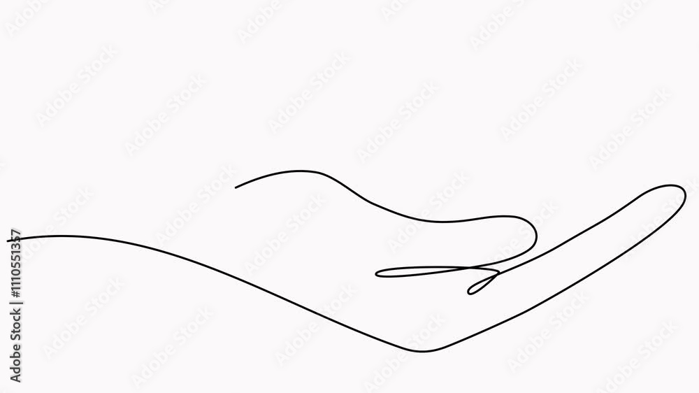 Animated hand holding heart shape continuous one line drawing. Charity donation linear concept video. Animated hand holding heart shape continuous one line drawing. Charity donation linear concept video.