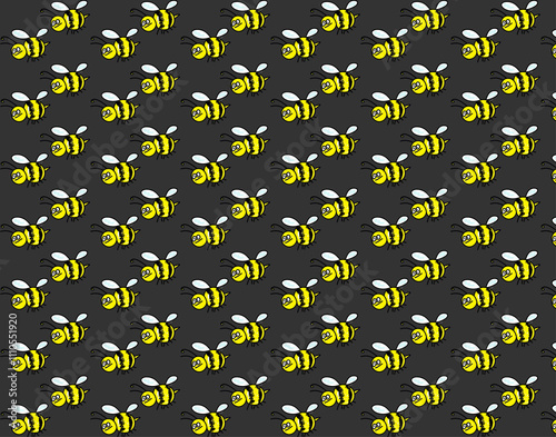 Seamless pattern with bees vector illustration . For the packaging of creams, cosmetics, food, bee venom to treat. Wrap bee products, fashion textile, covers smartphones on honey bee
