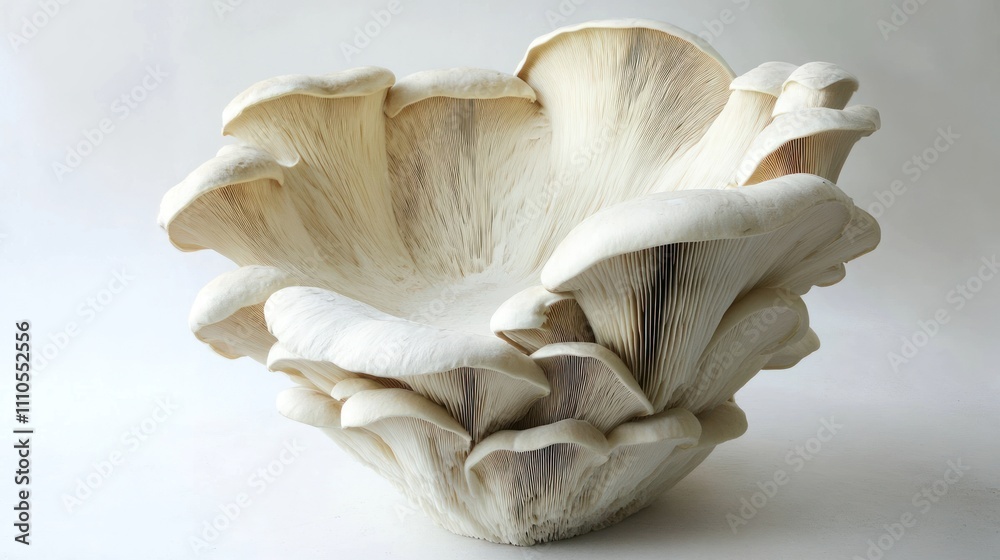 Giant oyster mushrooms arranged in a bowl shape. Giant oyster mushrooms arranged in a bowl shape.