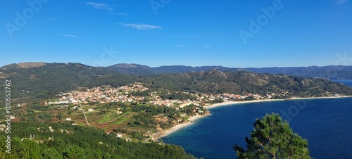 Panorámica de la ría de Muros y Noia desde Monte Louro, Galicia