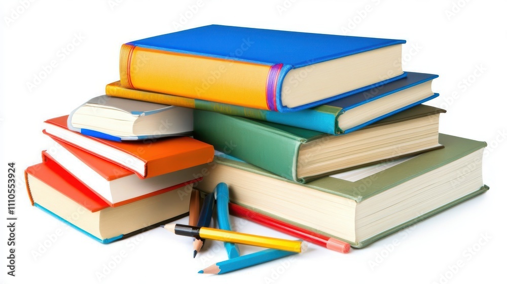 Colorful Stationery and Books on a Student Desk Colorful Stationery and Books on a Student Desk