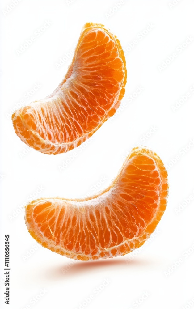 Close-up of fresh tangerine slices submerged in water with sparkling bubbles, highlighting their vibrant orange color and juicy texture. Isolated on a white background for a clean and modern look.
Close-up of fresh tangerine slices submerged in water with sparkling bubbles, highlighting their vibrant orange color and juicy texture. Isolated on a white background for a clean and modern look.