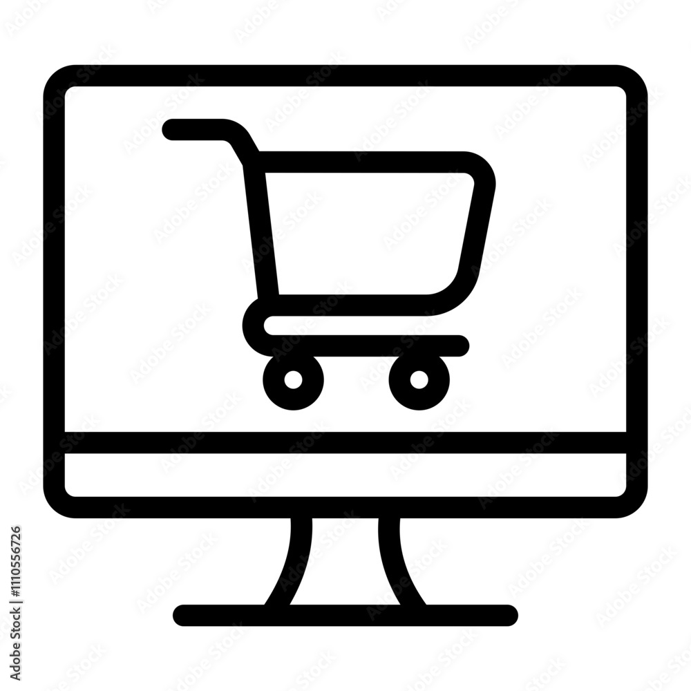 Online shopping icon on white background Online shopping icon on white background