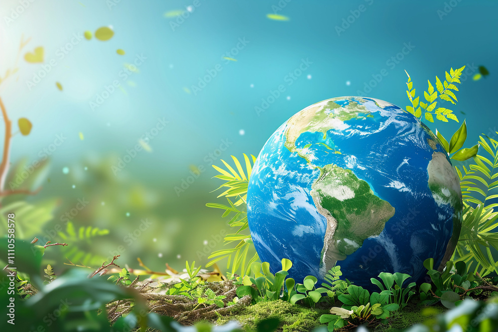 Greeting card with holiday composition for world environment day