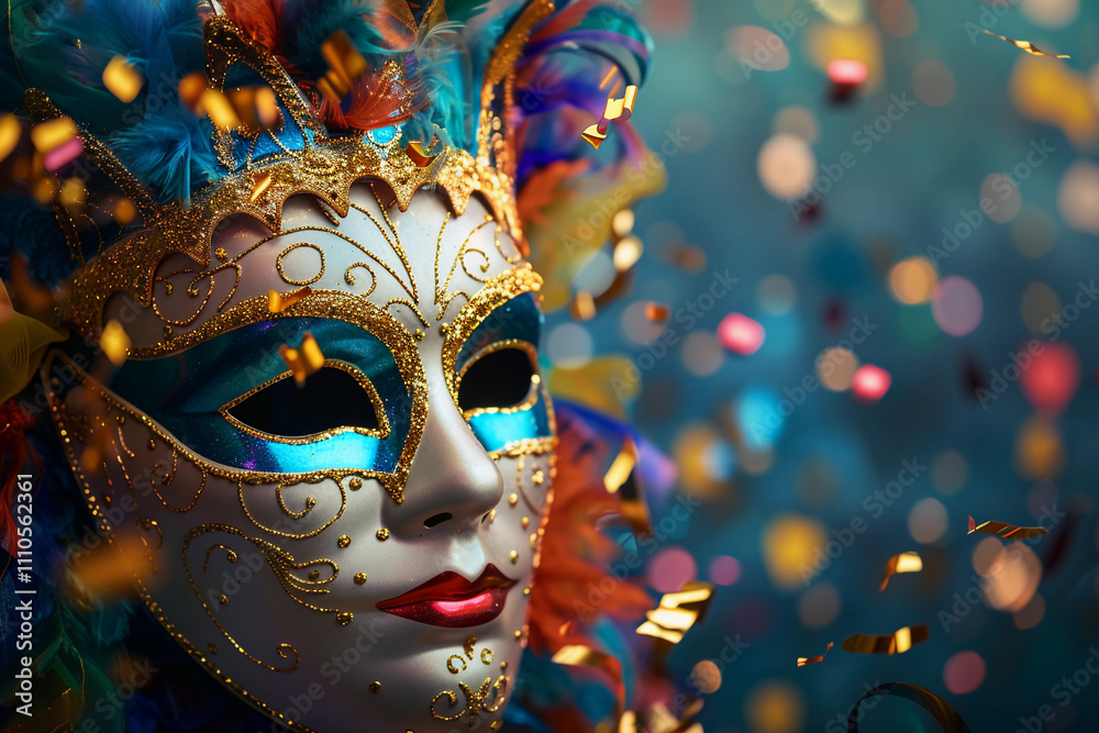 Beautiful greeting card with bright holiday composition for happy celebrate mardi gras Beautiful greeting card with bright holiday composition for happy celebrate mardi gras