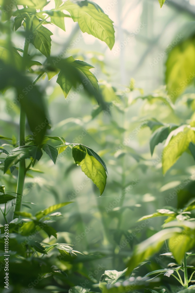 Obraz premium greenhouse with seedlings of herbs and vegetables Generative AI