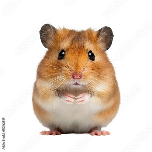 Wallpaper Mural Cute brown and white hamster standing on all fours, holding its paws together, isolated on transparent background Torontodigital.ca