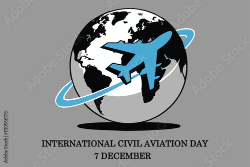 International Civil Aviation Day vector illustration