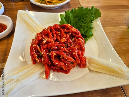 Korean style raw beef