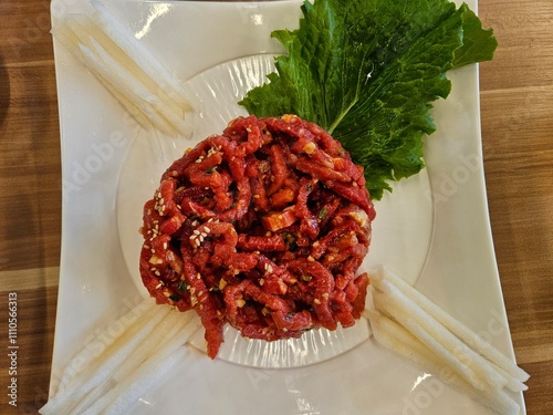 Korean style raw beef