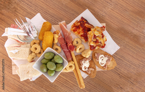 Mixed snack food for Neapolitan aperitif photo