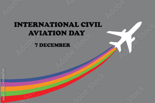 International Civil Aviation Day vector illustration
