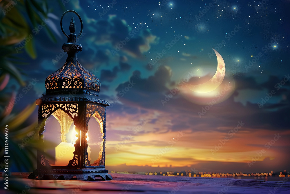 Beautiful greeting card with holiday composition for celebrate Ramadan Beautiful greeting card with holiday composition for celebrate Ramadan