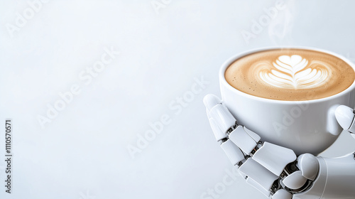 A robot barista preparing freshly ground coffee.