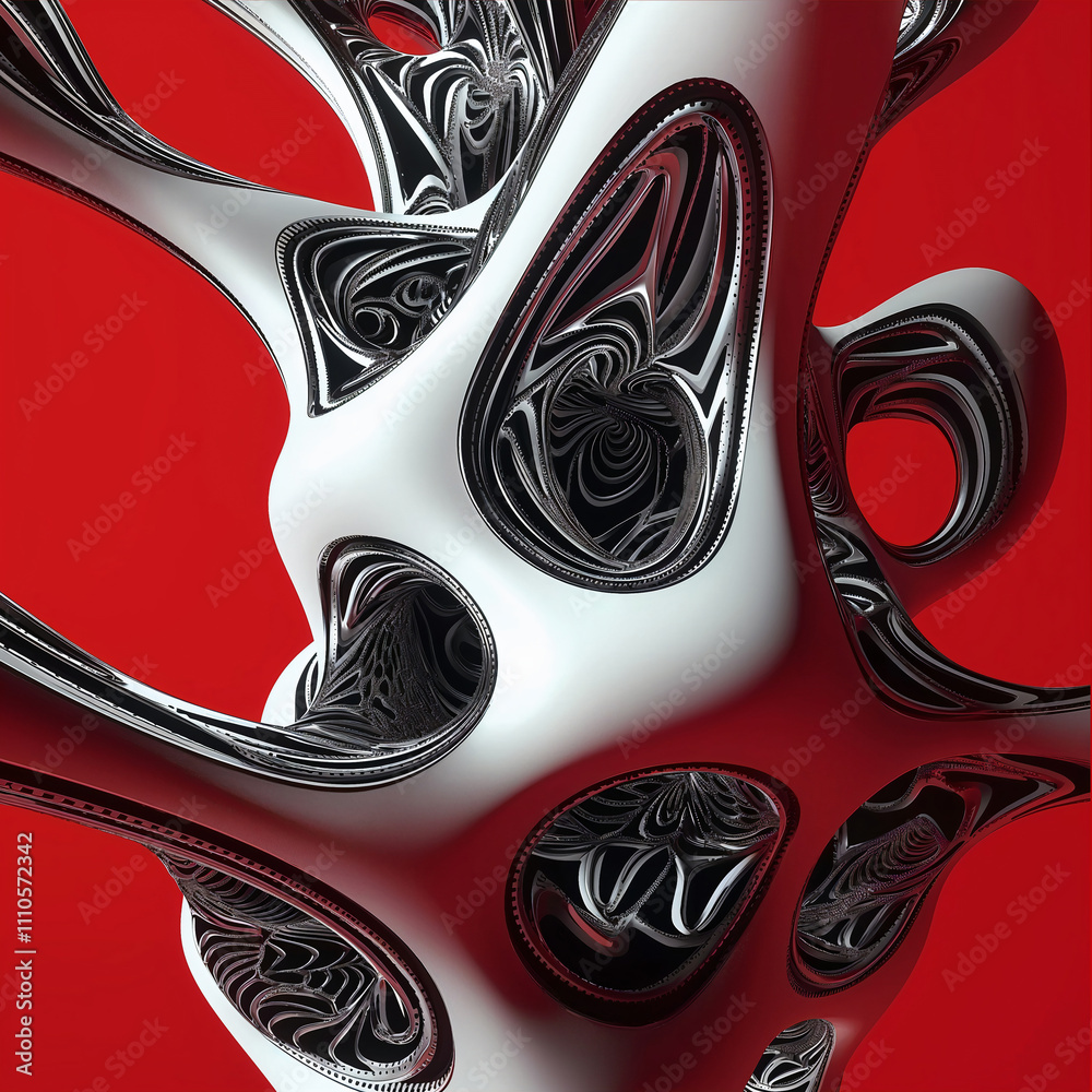 Obraz premium red, white, black, bionic, shape, sport, roller, skate, equipment, dragon, animal, china, monster, tattoo, symbol, decoration, cartoon, pattern, technology, automobile, cinema, car, movie, chrome,