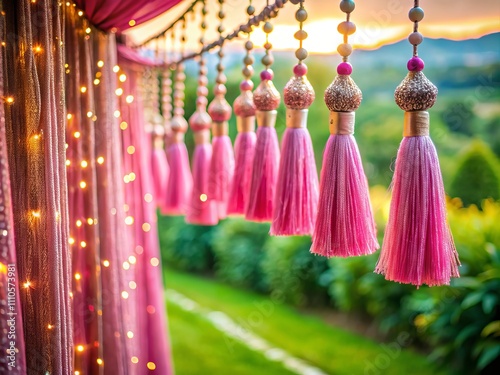 Wallpaper Mural Stunning Glitter Pink Tassel Curtain Background for Vibrant Landscape Photography, Perfect for Celebratory Events, Fashion Shoots, and Creative Backdrops, Adding a Touch of Elegance and Fun Torontodigital.ca