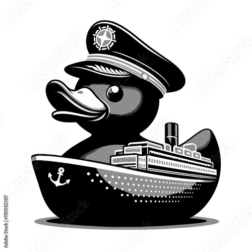 Duck toy ship shape silhouette 