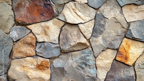Irregularly Shaped Stones Form A Rustic Wall