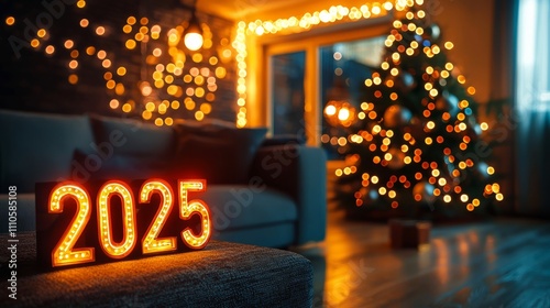 Festive New Year's decorations featuring 