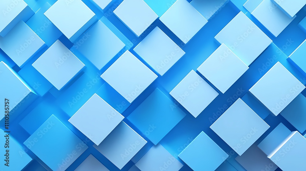 Blue square shapes forming a gradient pattern on a light background. Blue square shapes forming a gradient pattern on a light background.