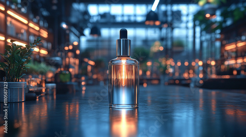 sleek transparent bottle filled with clear liquid, placed against a minimalist background. The image evokes purity, simplicity, and modern elegance, symbolizing clarity and refined aesthetics