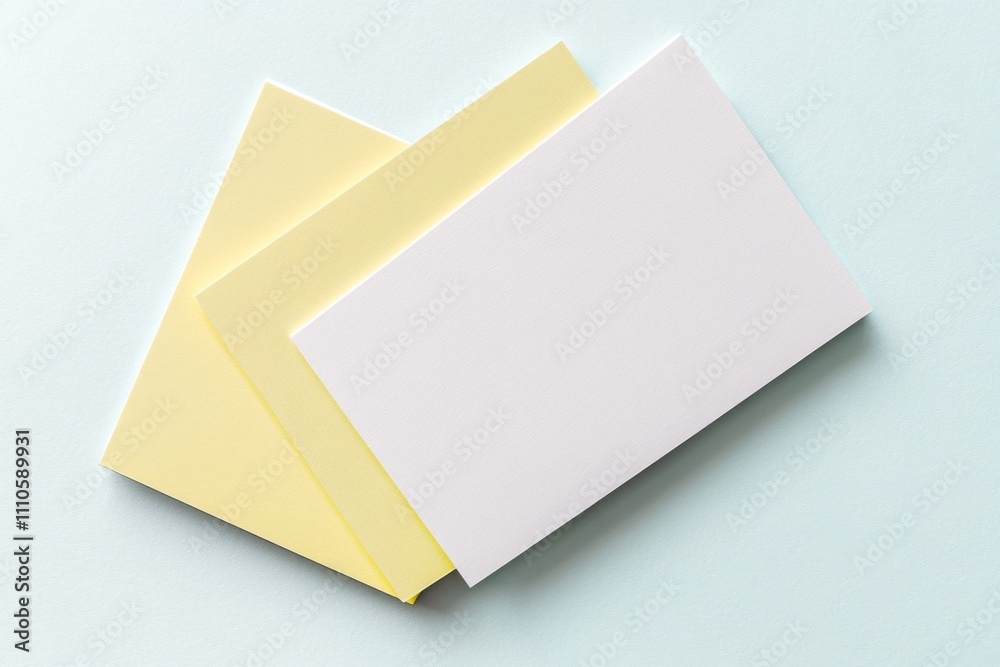 Stack of blank business cards on white background, top view. Stack of blank business cards on white background, top view.