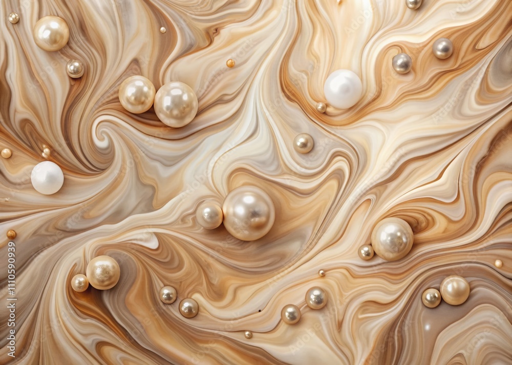 Abstract Fluid Art Background in Light Brown Tones Featuring Liquid Marble Acrylic Painting with Beige Gradient and Pearl Wavy Pattern in Low Light Photography Abstract Fluid Art Background in Light Brown Tones Featuring Liquid Marble Acrylic Painting with Beige Gradient and Pearl Wavy Pattern in Low Light Photography