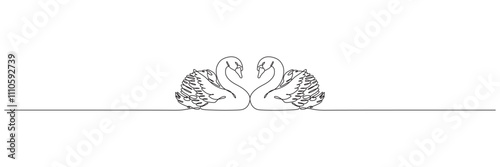 Symmetrical Swans A Symbol of Love, Heart-Shaped Elegance The Beauty of Swans, Romantic Reflections: Swans in Harmony.