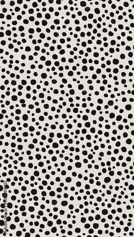 Black Circle pattern hand drawn design on White background illustration