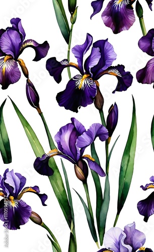purple iris flowers